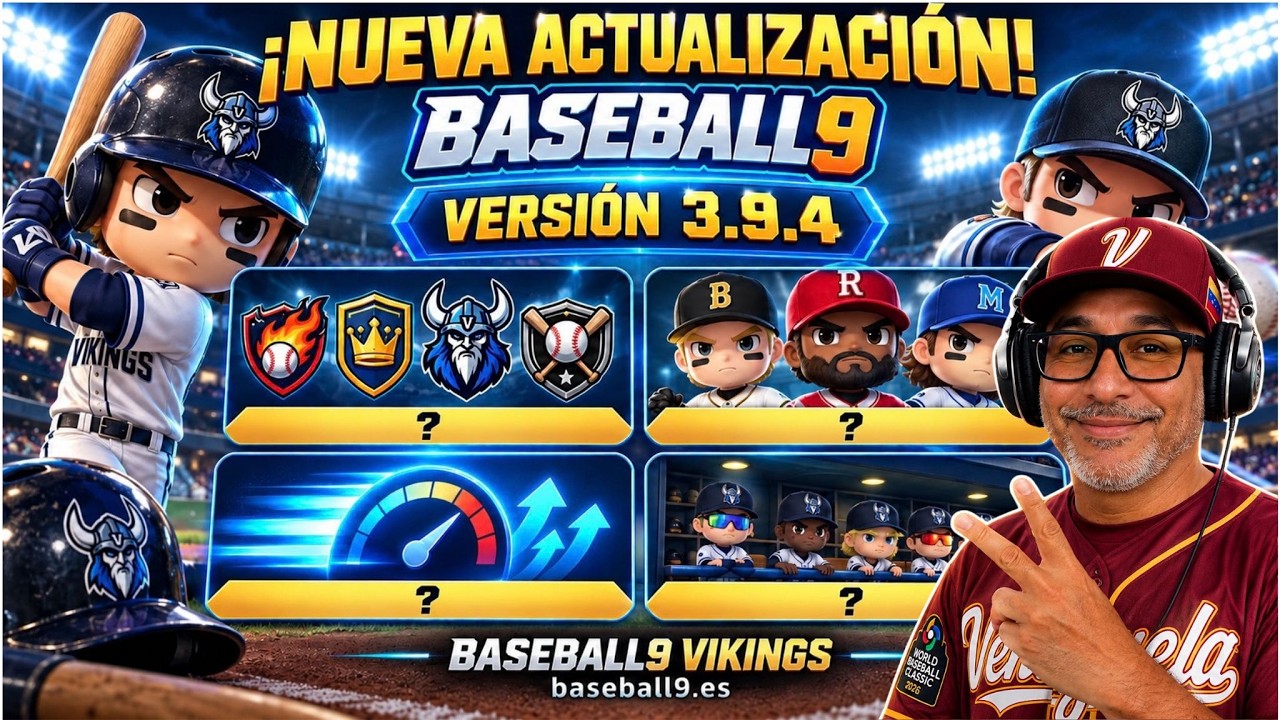 Portada del vídeo de Baseball9 Vikings sobre la actualización 3.9.4 de BASEBALL 9